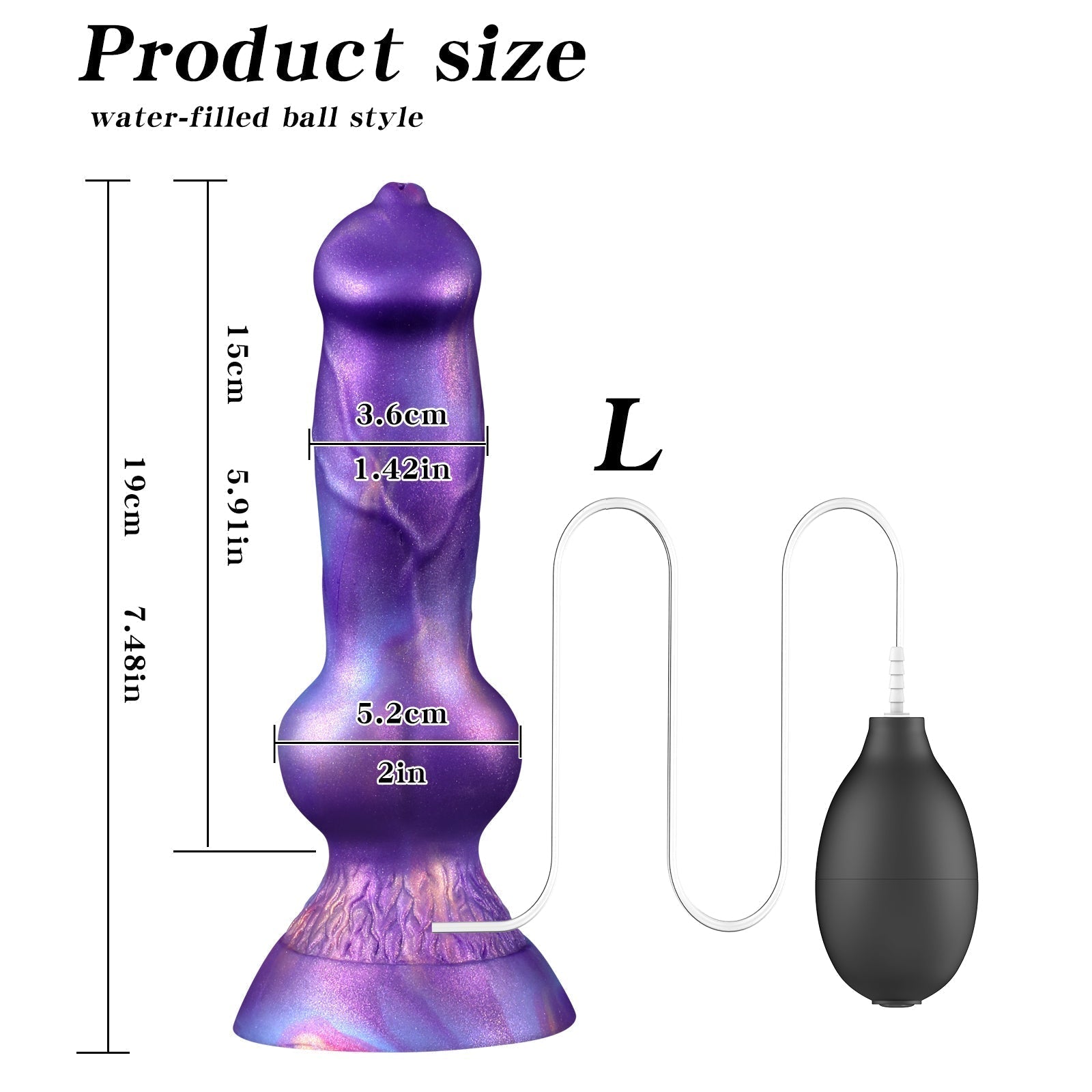 Paarse Siliconen Squirtingdildo Met Hondenknoop En Zuignap
