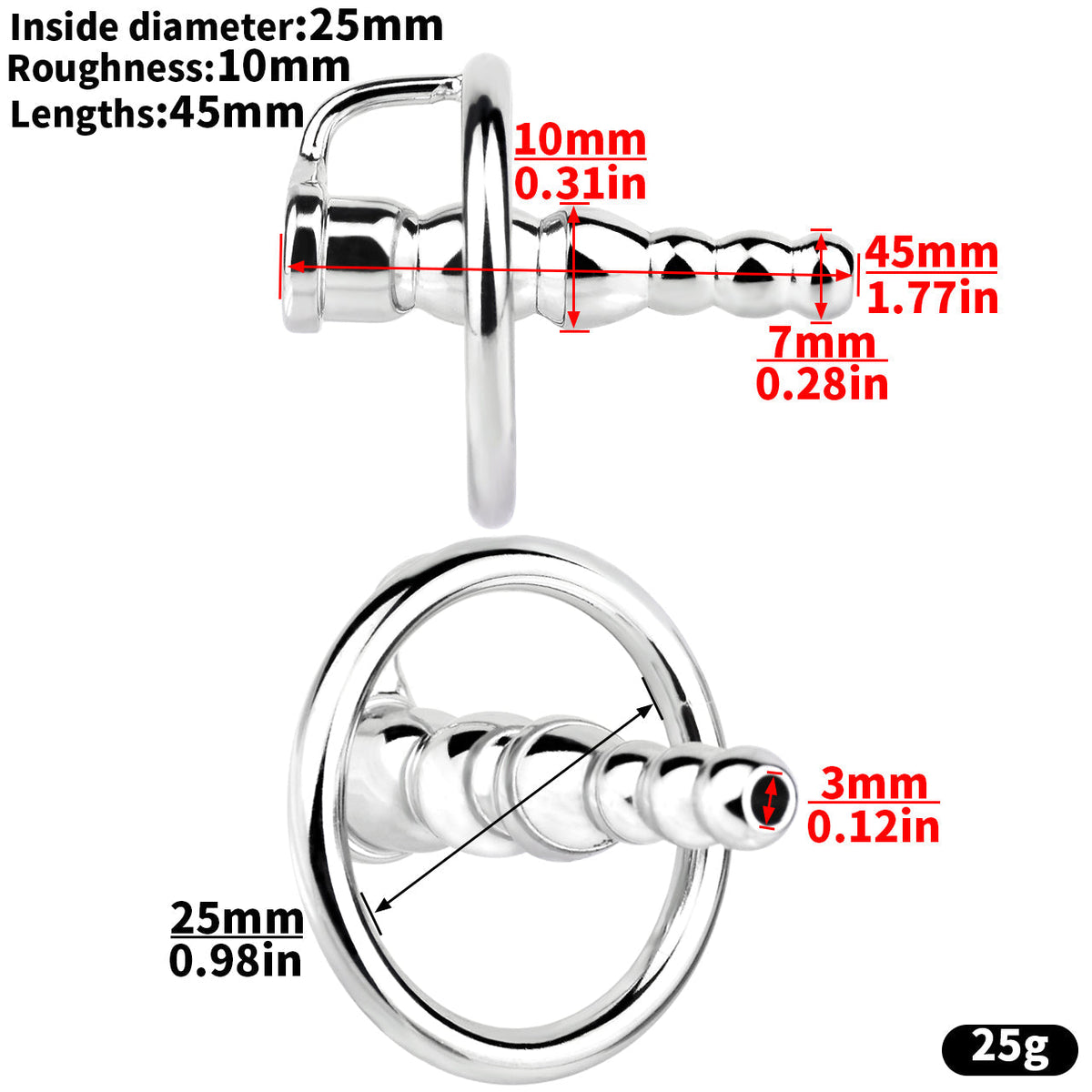 RVS Urethral Plug Dilator Negen Formaten