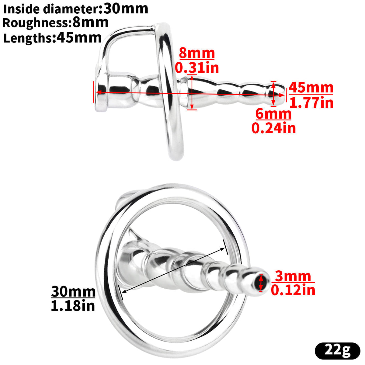 RVS Urethral Plug Dilator Negen Formaten
