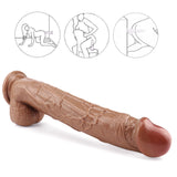 Afbeelding in Gallery-weergave laden, 12 inch grote bruine dildo met kop