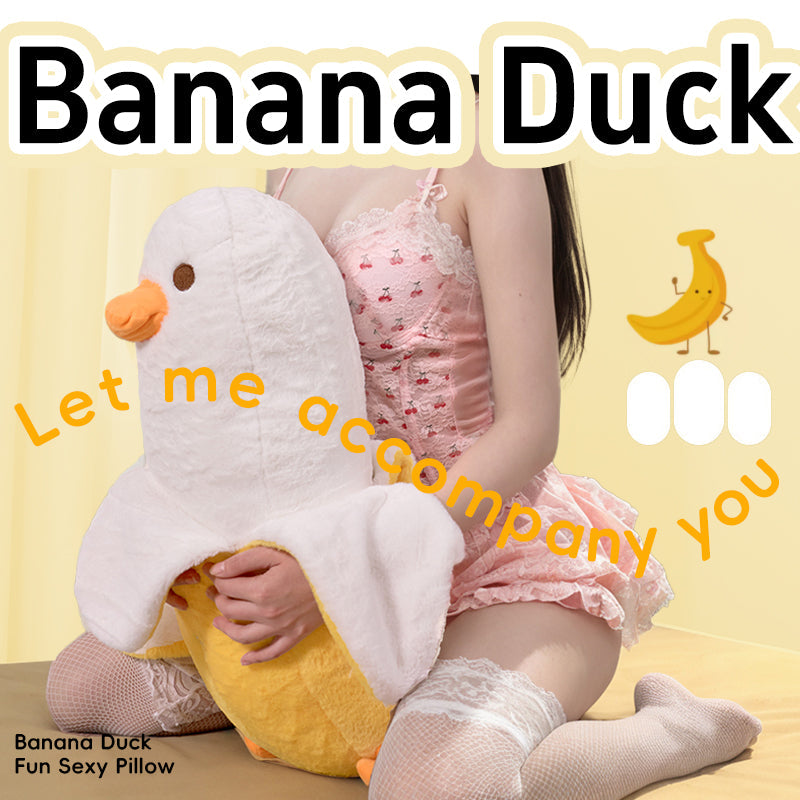 Banaan Eend Pluche Stotende Dildo Met Likfunctie