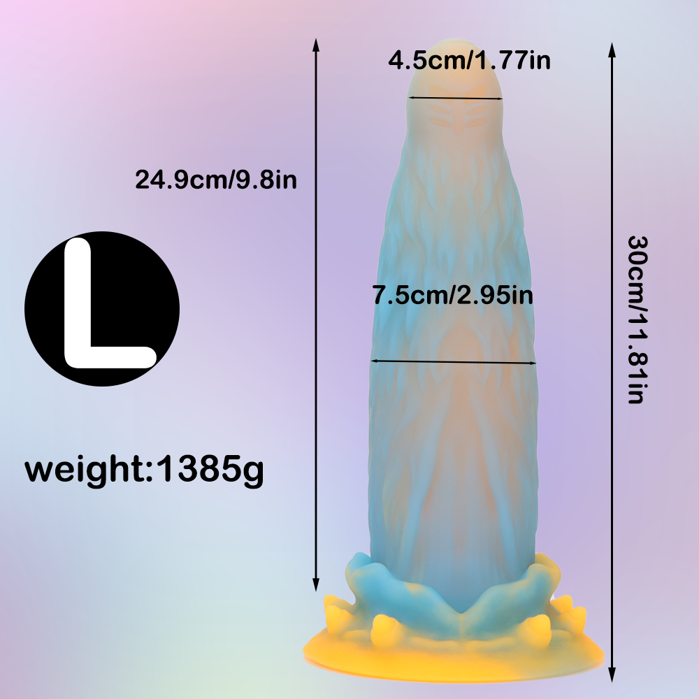 28 cm Lichtgevende Fantasy Buttplug met Zuignap