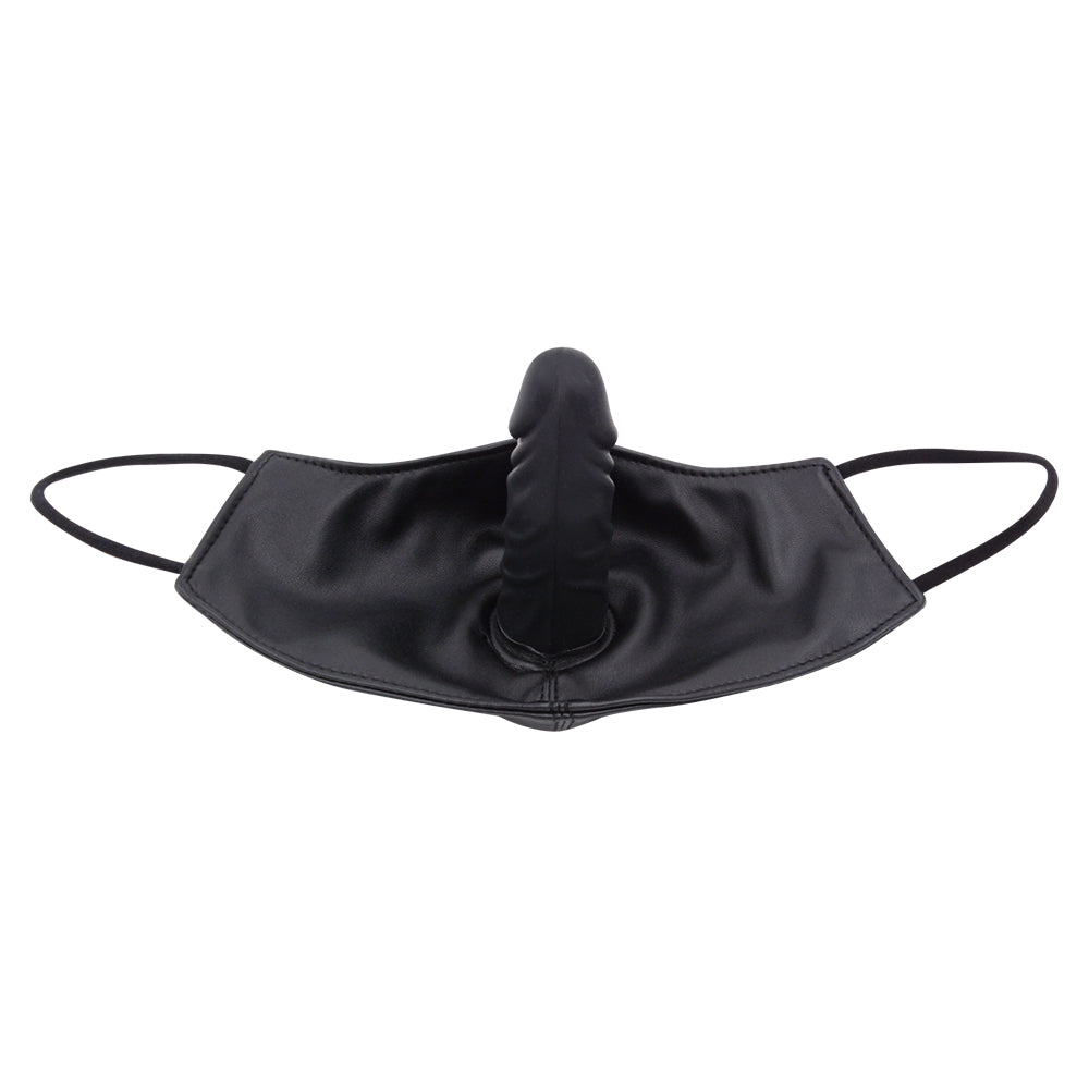 Zwart BDSM Masker Met Gagdildo En Riem