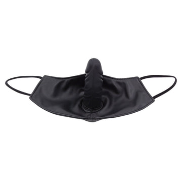 Zwart BDSM Masker Met Gagdildo En Riem