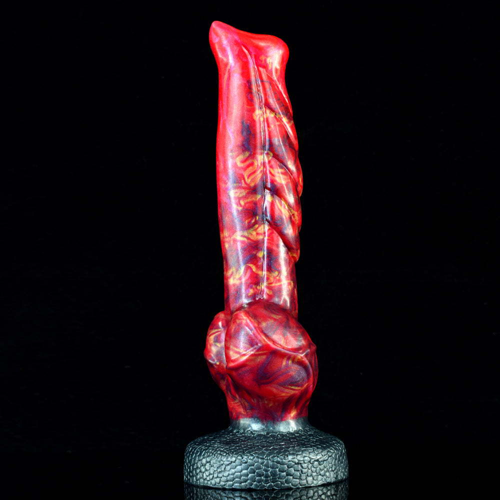 23cm Rode Wolf Knotdildo Met Textuur
