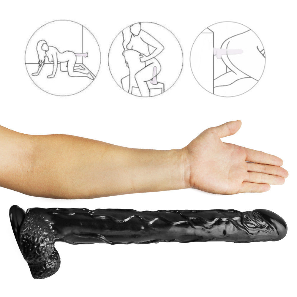 42cm Zwarte Realistische Anale Dildo Diepe Ervaring