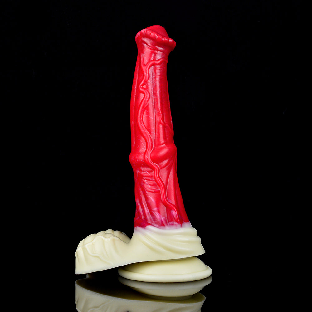 9 Inch Red Texture Fantasy Horse Dildo