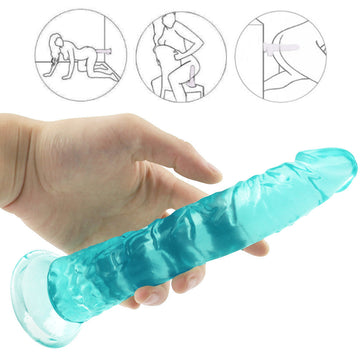 Groene Dildo Met Zuignap 21 cm Gebogen