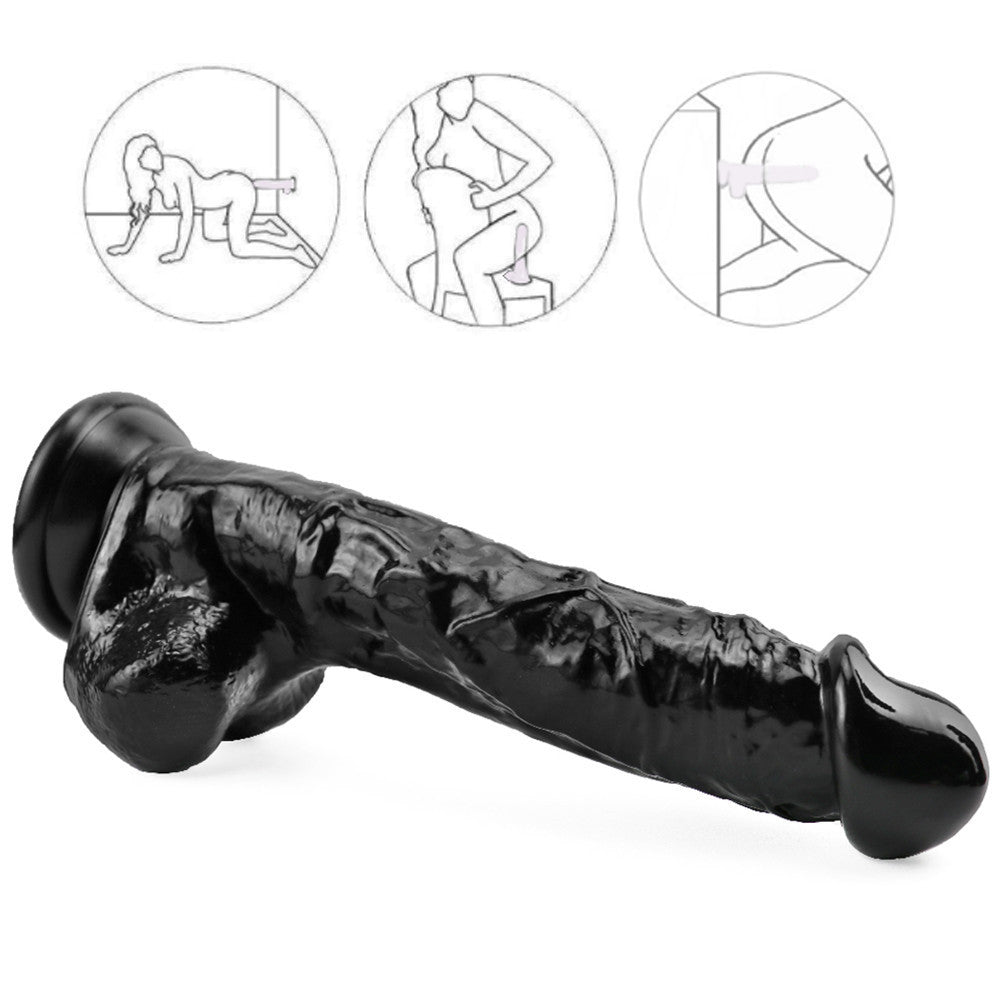 22.9 cm Zwarte Big Dildo Realistisch Silicone