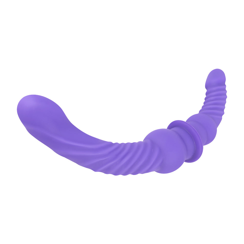 43 cm Paarse Geribbelde Doppeldildo XXL