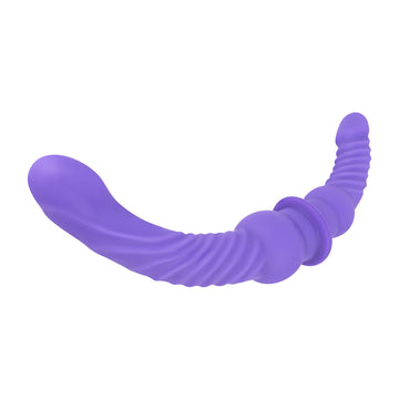 43 cm Paarse Geribbelde Doppeldildo XXL