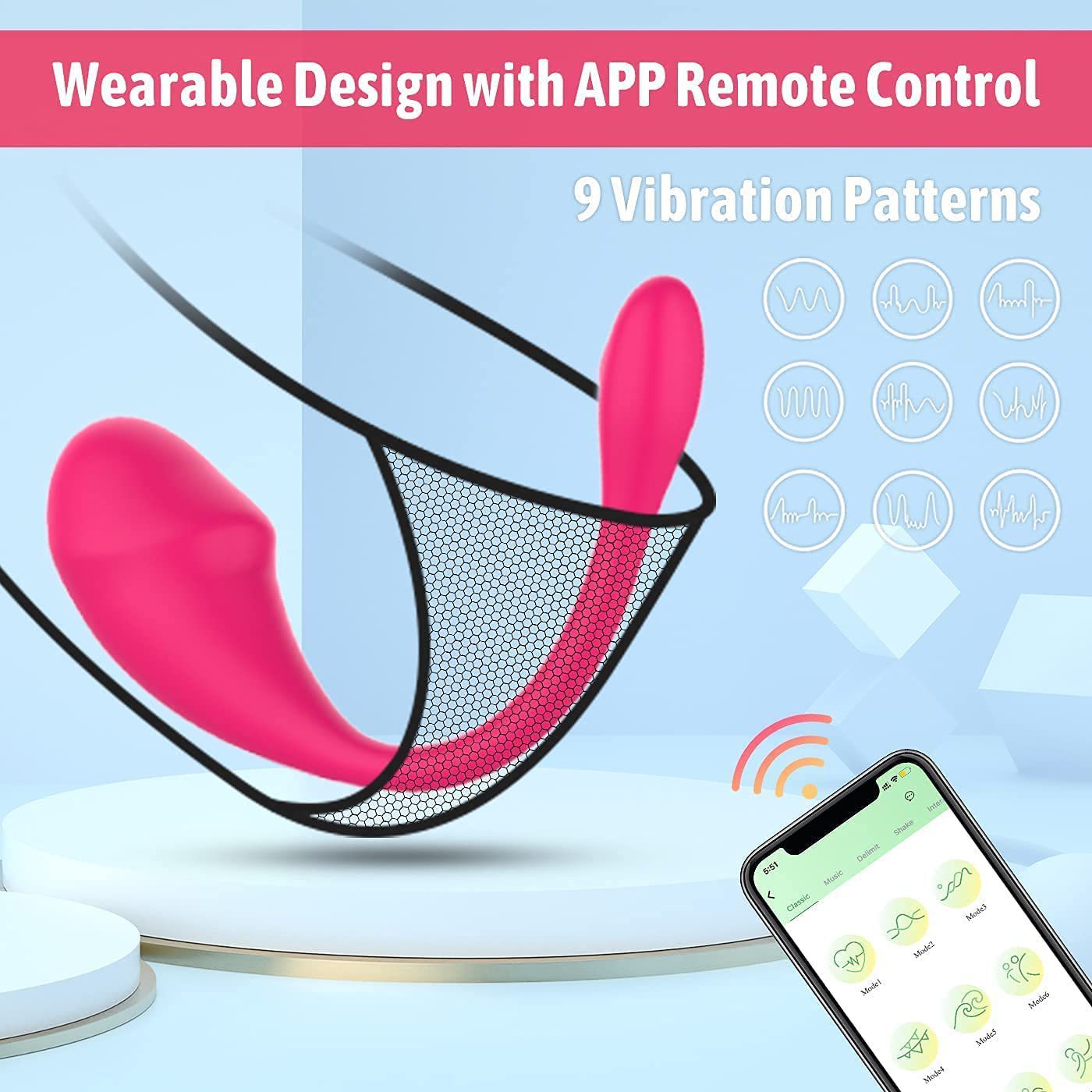 Pink APP Control Egg Vibrating Panties