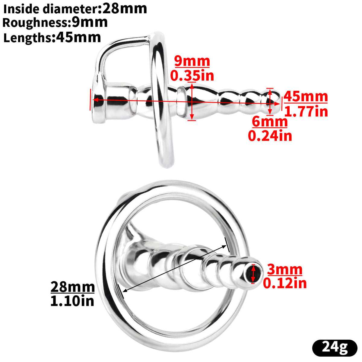 RVS Urethral Plug Dilator Negen Formaten
