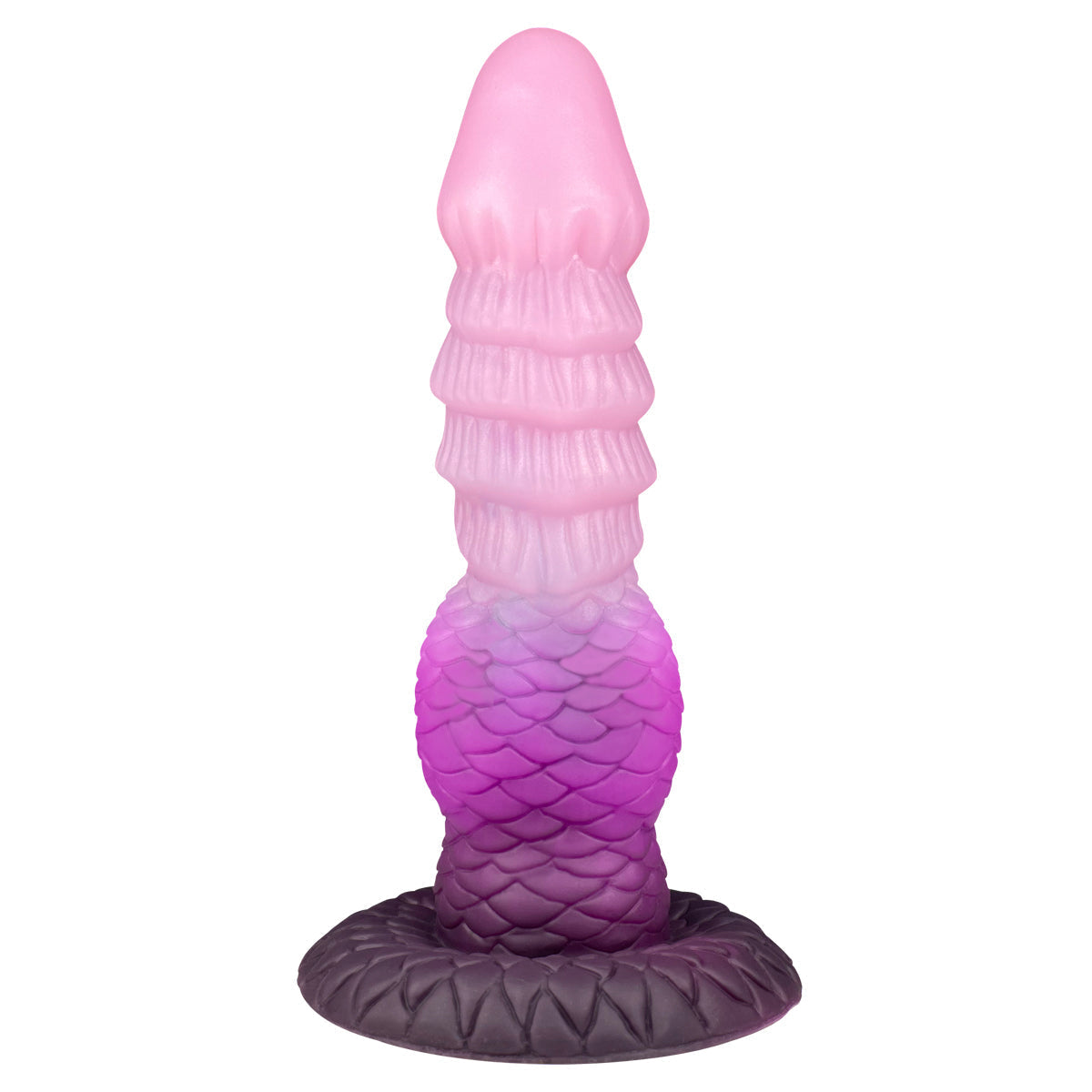 Roze Mermaid Scale Inflatable Dildo Met Zuignap
