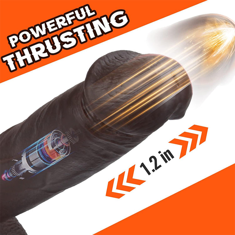 Black Vibrerende Stotende Dildo 23cm