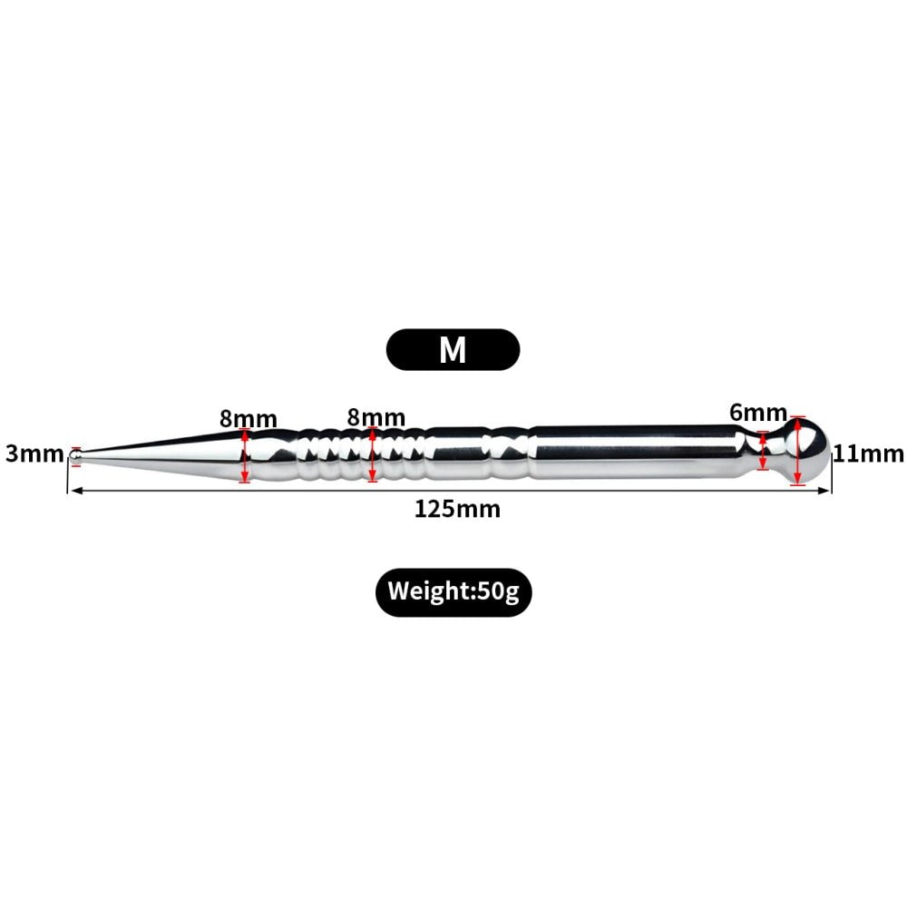 RVS Penisplug Vier Maten BDSM Sounding