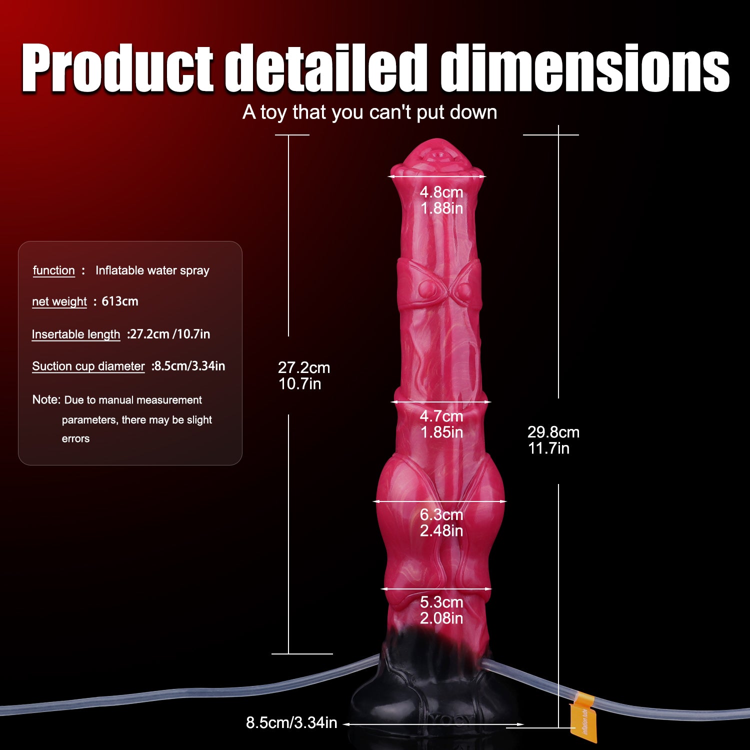 Opblaasbare Fantasy Paarden Dildo Met Squirting 27 cm