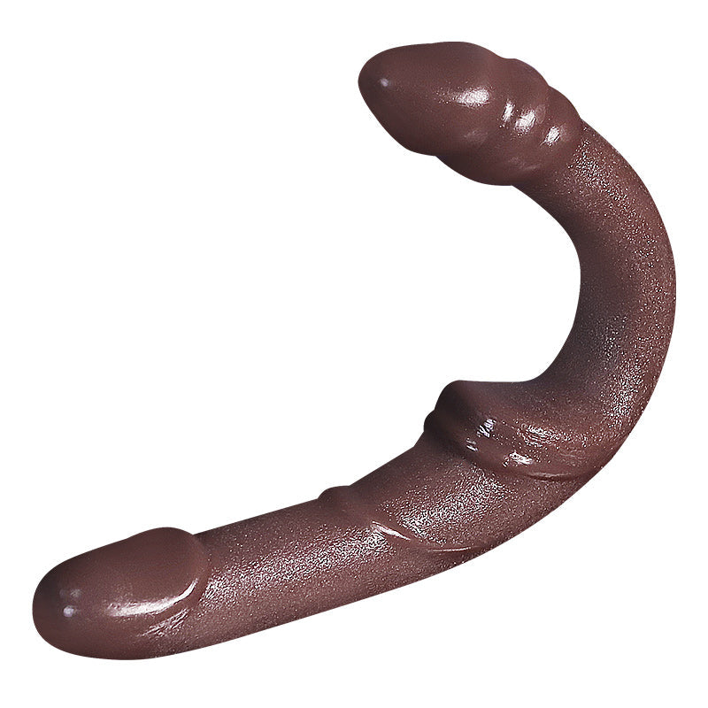 12.5cm Bruine Dubbele Gebogen G-Spot Strapless Dildo