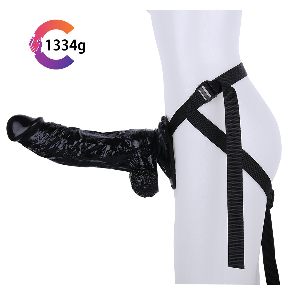 Grote Realistische Strap On Zwarte Dildo 30cm