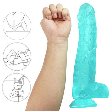 Groene Grote Dildo Met Transparante Jelly Uitstraling