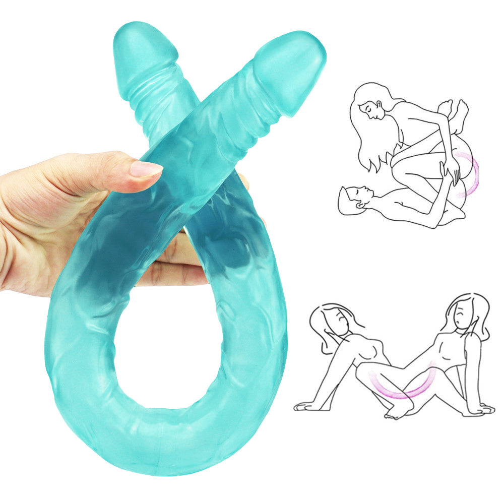 55.9 cm Groene Flexibele Doppeldildo Lang Design