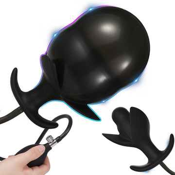 Black Petal Inflatable Butt Plug Toy