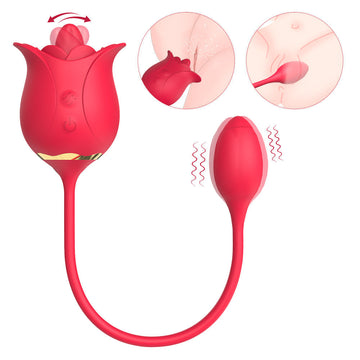 Rode Roos Clit Licker Met G-Spot Vibrator