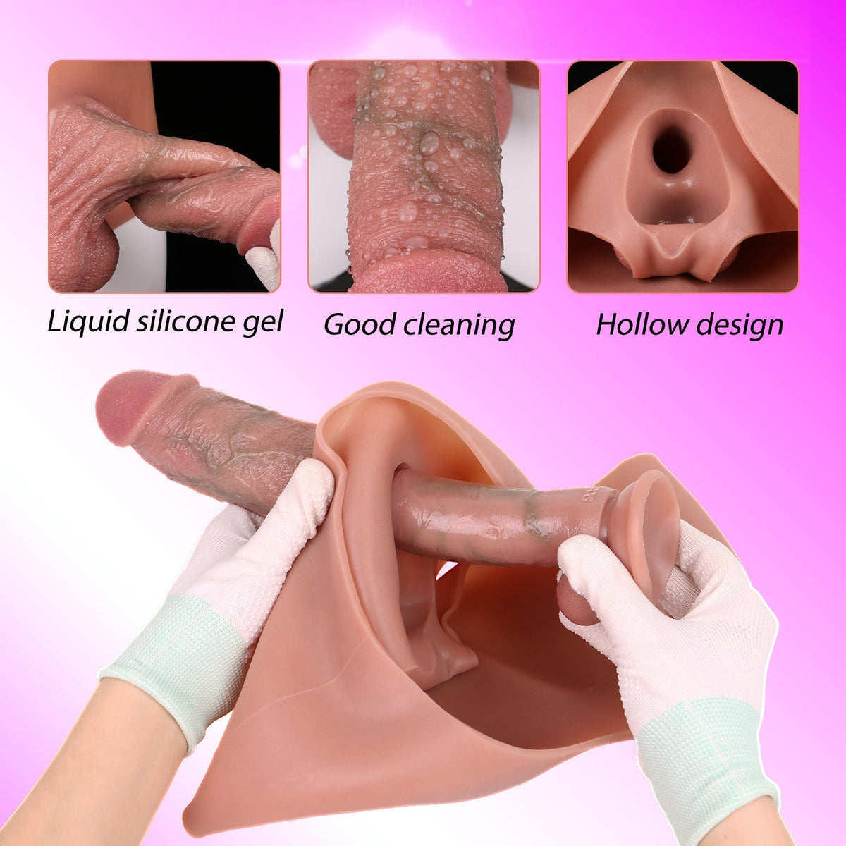 Realistische Dildopanties Met Holle Sleeve 13cm