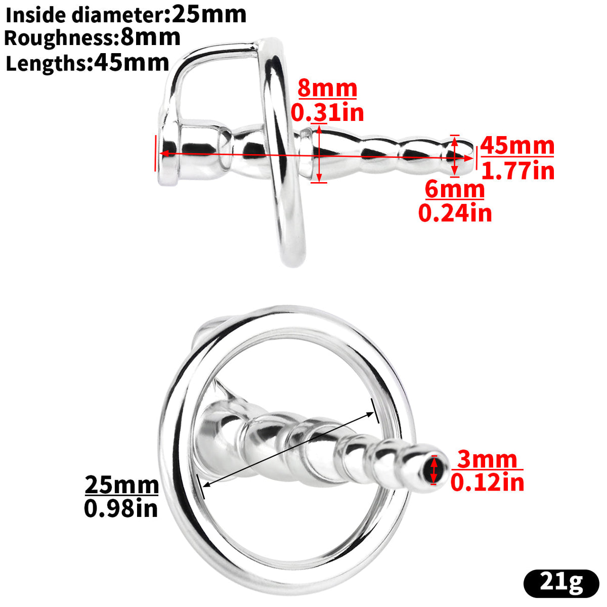 RVS Urethral Plug Dilator Negen Formaten