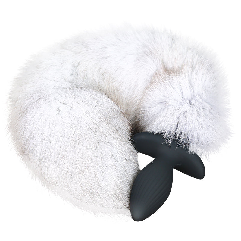 Geribbelde Fox Vibrating Buttplug Met Staart
