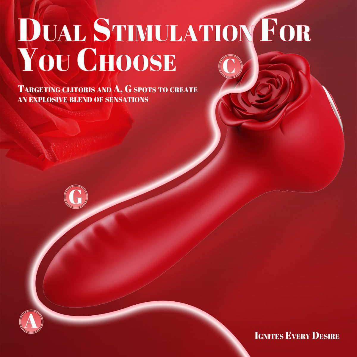 Rode Roos Clitoris Wand Vibrator voor Vrouwen