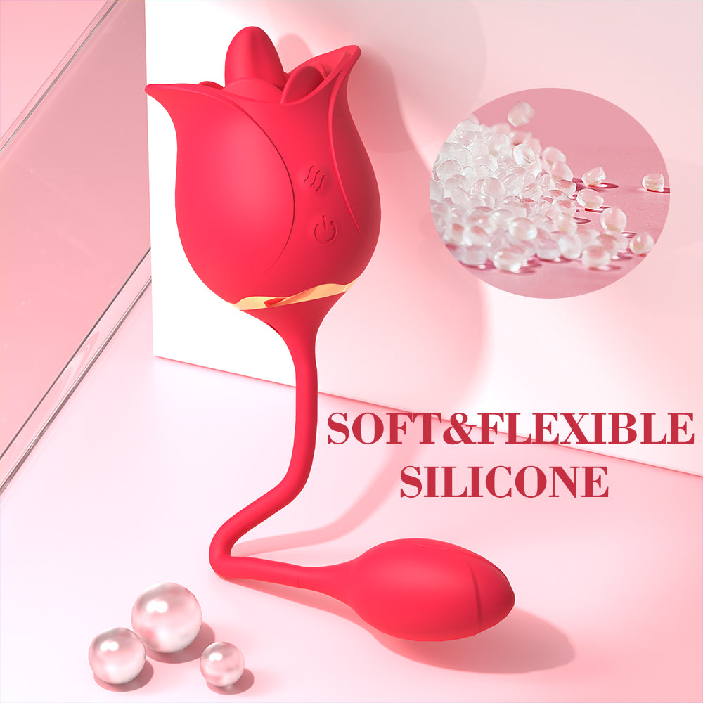 Rode Roos Clit Licker Met G-Spot Vibrator