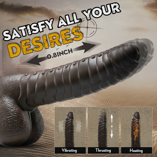 Onbesneden Thrusting Dildo 22 Cm Met Vibratie