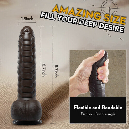 Onbesneden Thrusting Dildo 22 Cm Met Vibratie