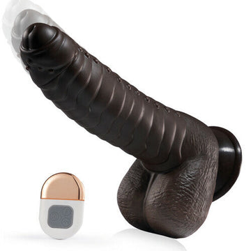 Onbesneden Thrusting Dildo 22 Cm Met Vibratie