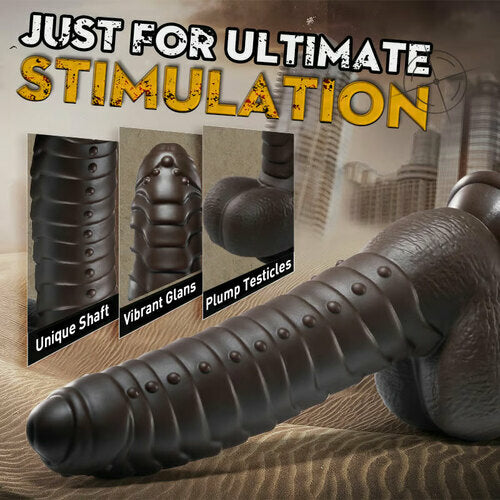 Onbesneden Thrusting Dildo 22 Cm Met Vibratie