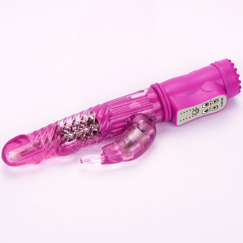 Transparante Rabbit Vibrator Met Draaiende Kralen