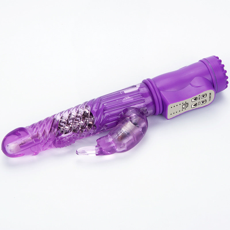 Transparante Rabbit Vibrator Met Draaiende Kralen