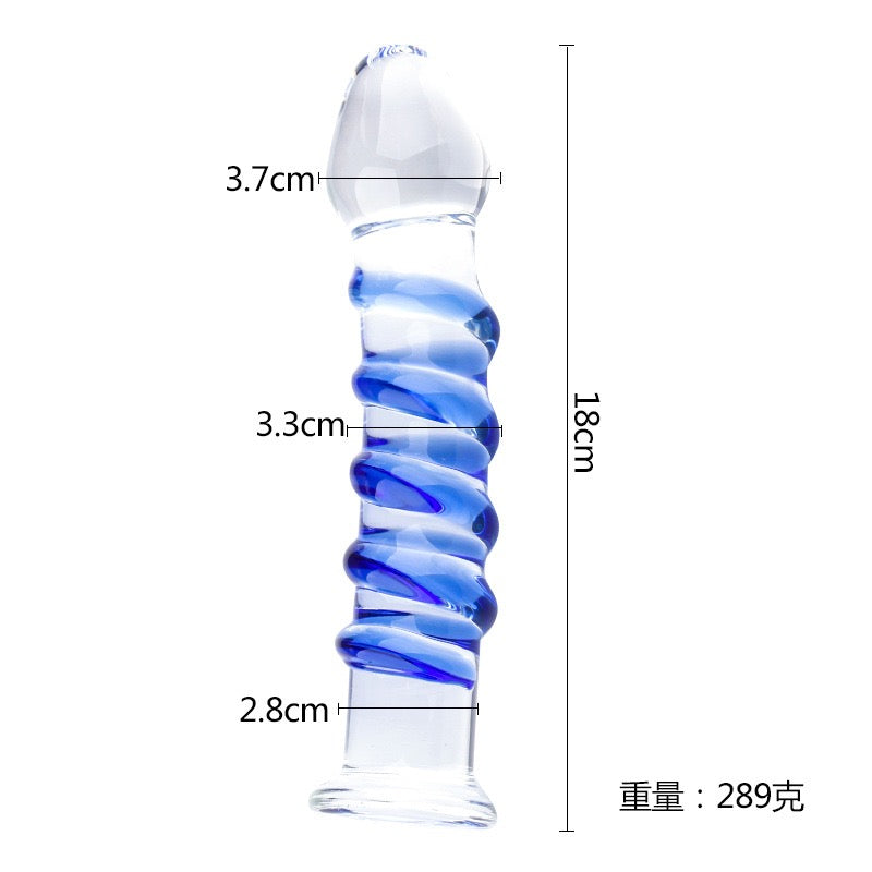 Glazen Butt Plug Met Textuur 17.8 cm