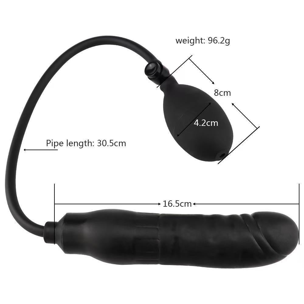 16.5cm Zwarte Inflatable dildo Van Siliconen