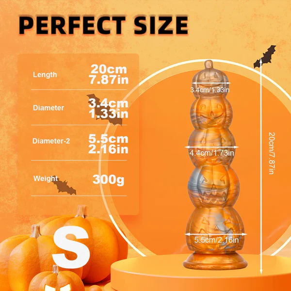 Halloween Monsterdildo met Pompoenstructuur en Sterke Zuignap