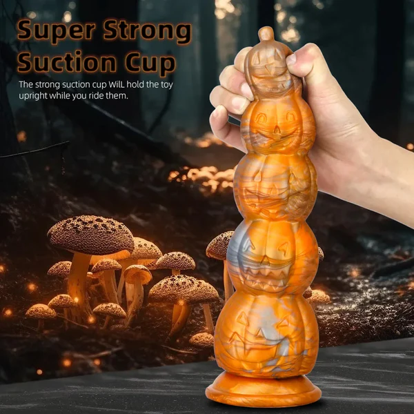 Halloween Monsterdildo met Pompoenstructuur en Sterke Zuignap