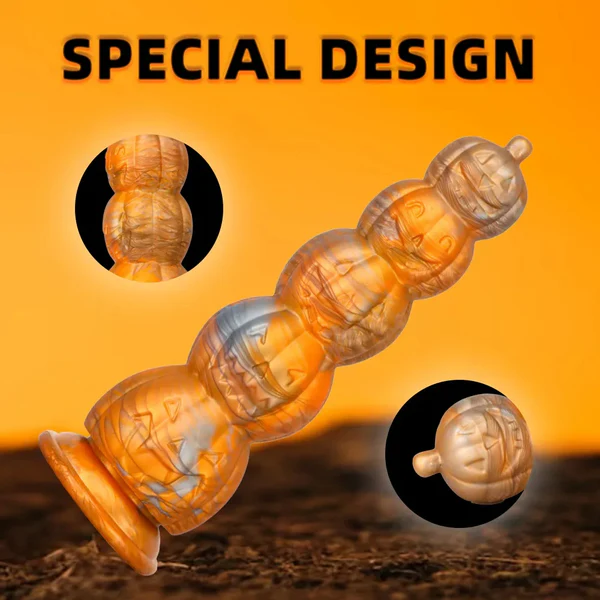 Halloween Monsterdildo met Pompoenstructuur en Sterke Zuignap