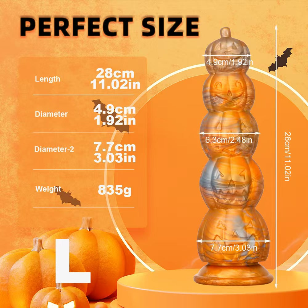 Halloween Monsterdildo met Pompoenstructuur en Sterke Zuignap