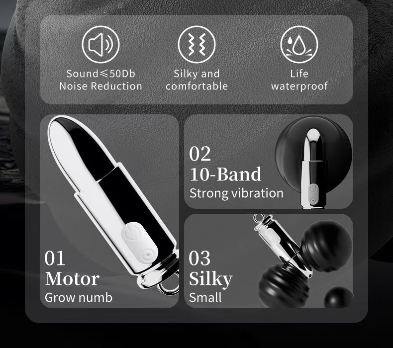 Zilveren Ketting Bullet Vibrator Met Afstandsbediening