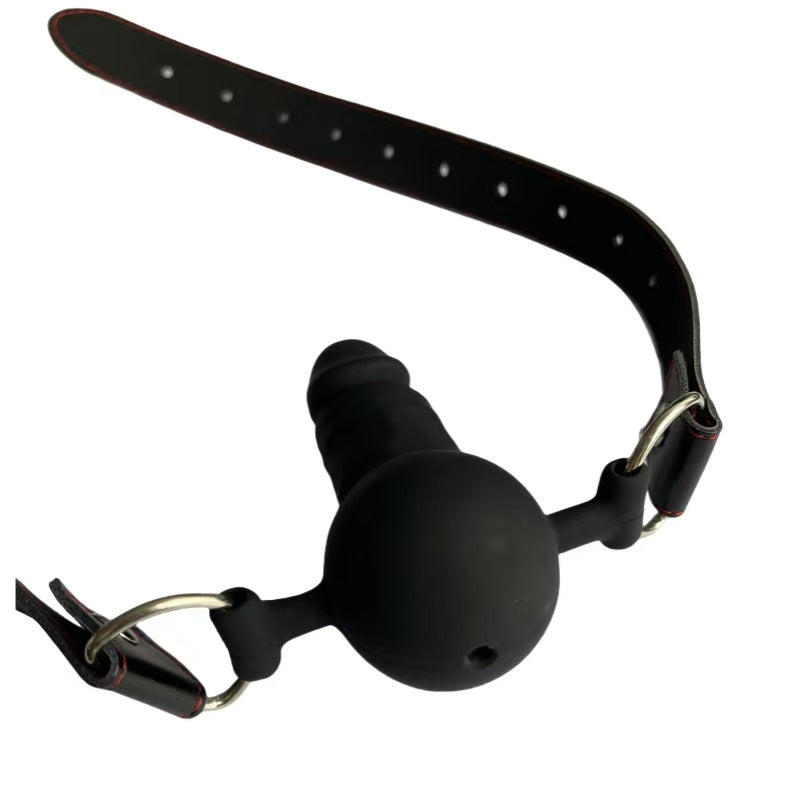 7.6cm Zwarte BDSM Dildogag Met Verstelbare Riem