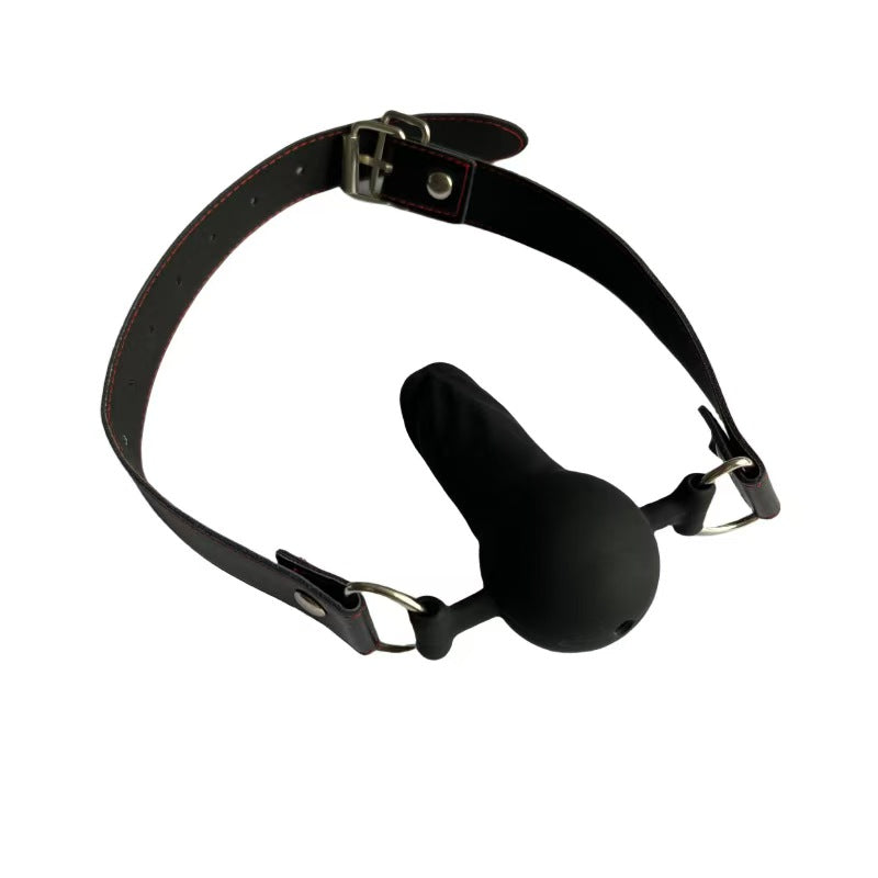 7.6cm Zwarte BDSM Dildogag Met Verstelbare Riem
