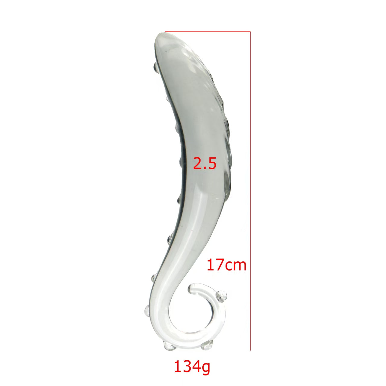 Transparante Glazen Tentakel Dildo met Verhoogde Noppen