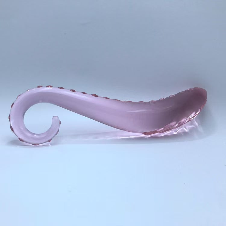 Transparante Roze Gebogen G-spot Glazen Dildo