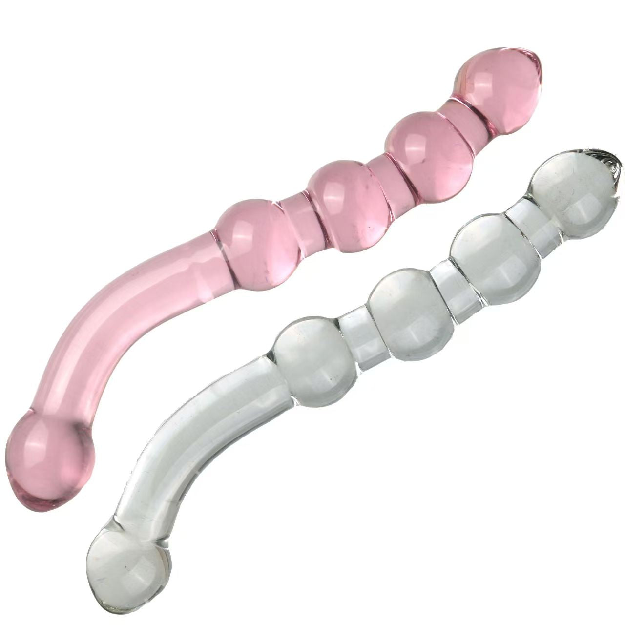 Pink Kralen G-spot Stimulator Glazen Dildo